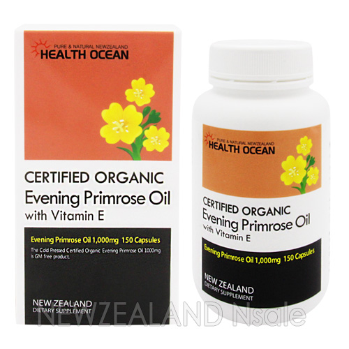 (최고급)헬스오션 유기농 달맞이꽃종자유=감마리놀레산 150캡슐 (유기농인증마크  1000mg X 150캡슐) 1통