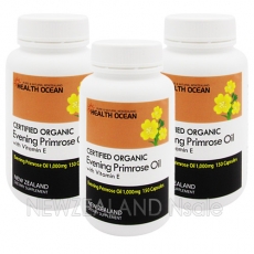 (최고급)헬스오션 유기농 달맞이꽃종자유=감마리놀레산 150캡슐 (유기농인증마크  1000mg X 150캡슐) 3통