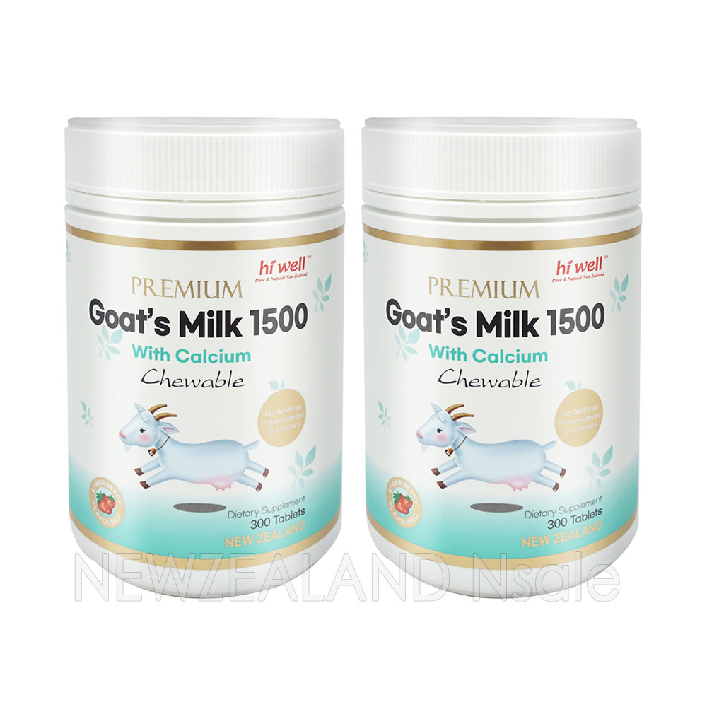 하이웰 프리미엄 산양유 1500mg 300정 딸기맛(칼슘이 우유의 10배) 2통