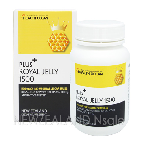 헬스오션 플러스 로얄제리 1500 (10HDA 6%) 고농축 식물성캡슐 180캡슐 1통