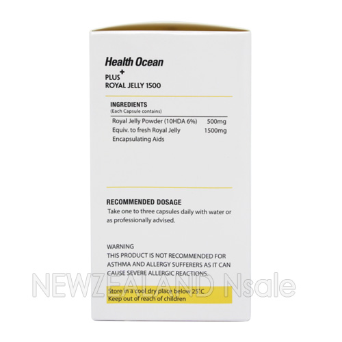 헬스오션 플러스 로얄제리 1500 (10HDA 6%) 고농축 식물성캡슐 180캡슐 1통