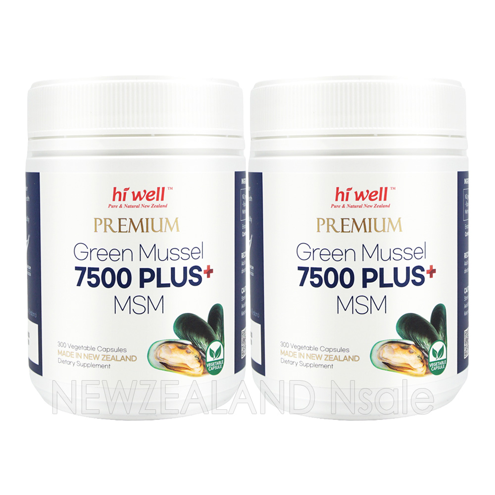 [20% 할인행사] 하이웰 프리미엄 초록입홍합 7500mg 플러스 MSM 300베지캡슐 2통