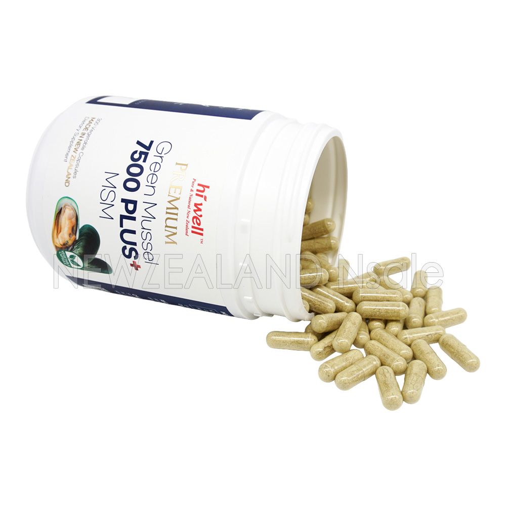 [20% 할인행사] 하이웰 프리미엄 초록입홍합 7500mg 플러스 MSM 300베지캡슐 5통