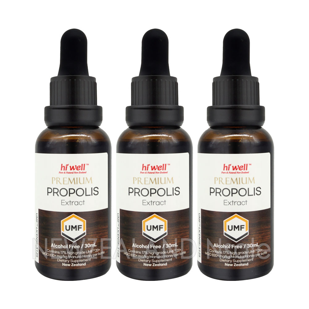 하이웰 프리미엄 프로폴리스 UMF 20+, MGO830+ 익스트랙트(무알콜) 30ml 3통