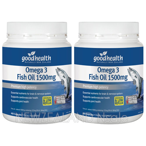 굿헬스 오메가3 피쉬 오일 1500mg 400캡슐 2통