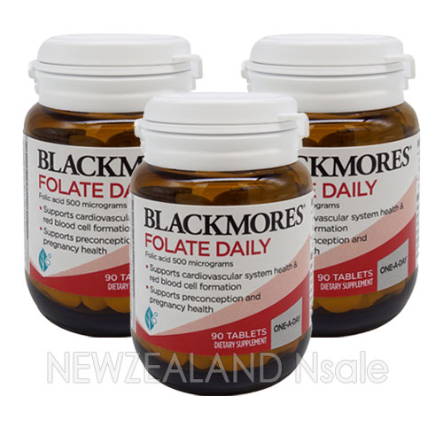 블랙모어스 엽산 500mcg 90정 3통