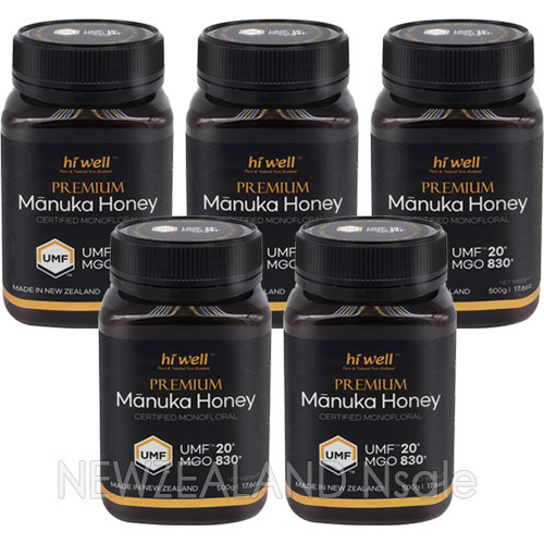 [20% 할인행사] 하이웰 프리미엄 마누카꿀 UMF20+ 500g 5통