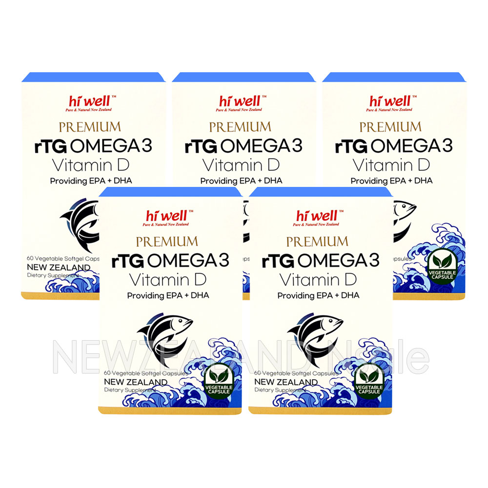 하이웰 프리미엄 rTG 오메가3 비타민D 60캡슐 5통